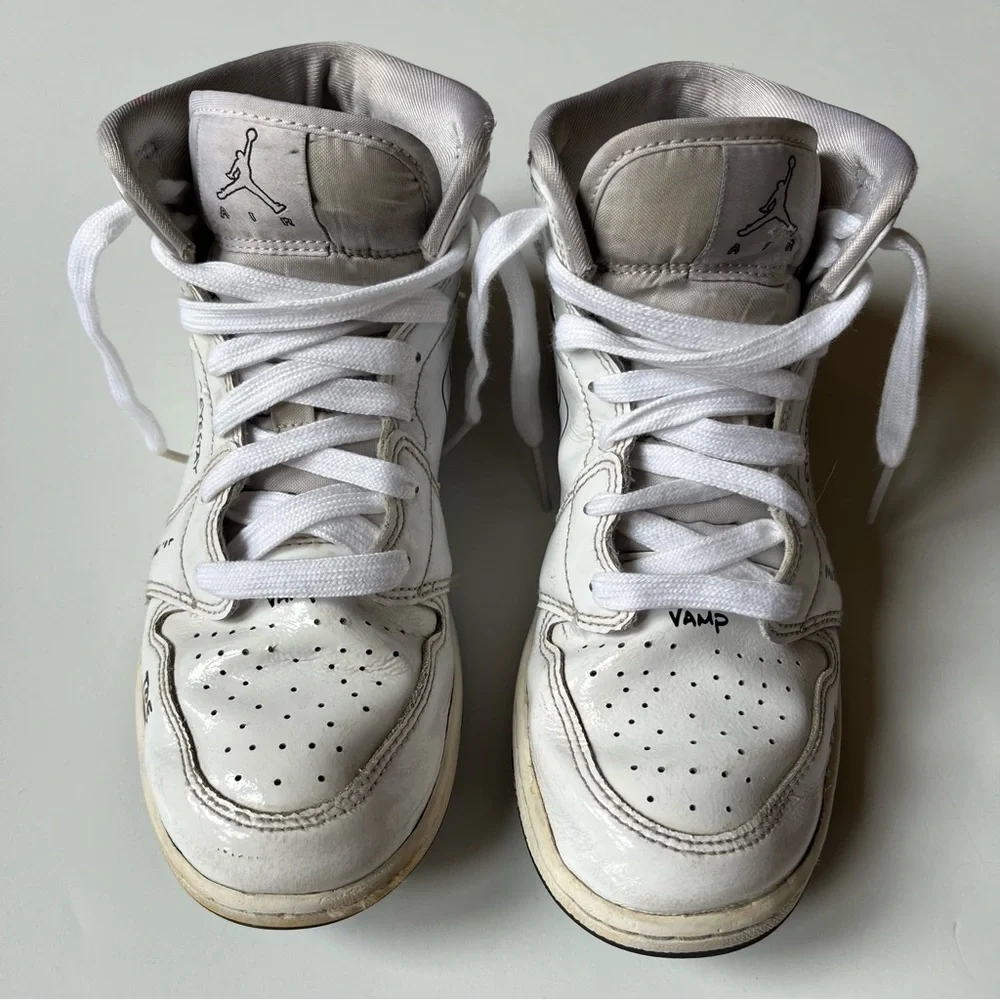Nike Air Jordan 1 Mid SS GS Schematic- Youth- Size 5.5Y - [DQ1864-100] - Picture 7 of 15